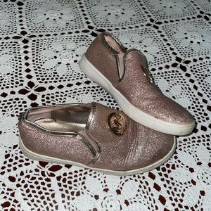 Michael Kors Loafer Glitter Sneakers Size 3 Girls Rose Gold